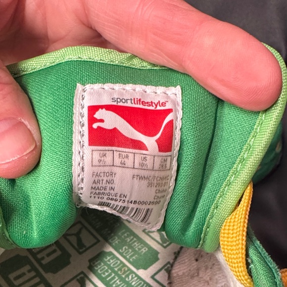Puma Green and Yellow Athletic Shoes - Picture 9 of 9
